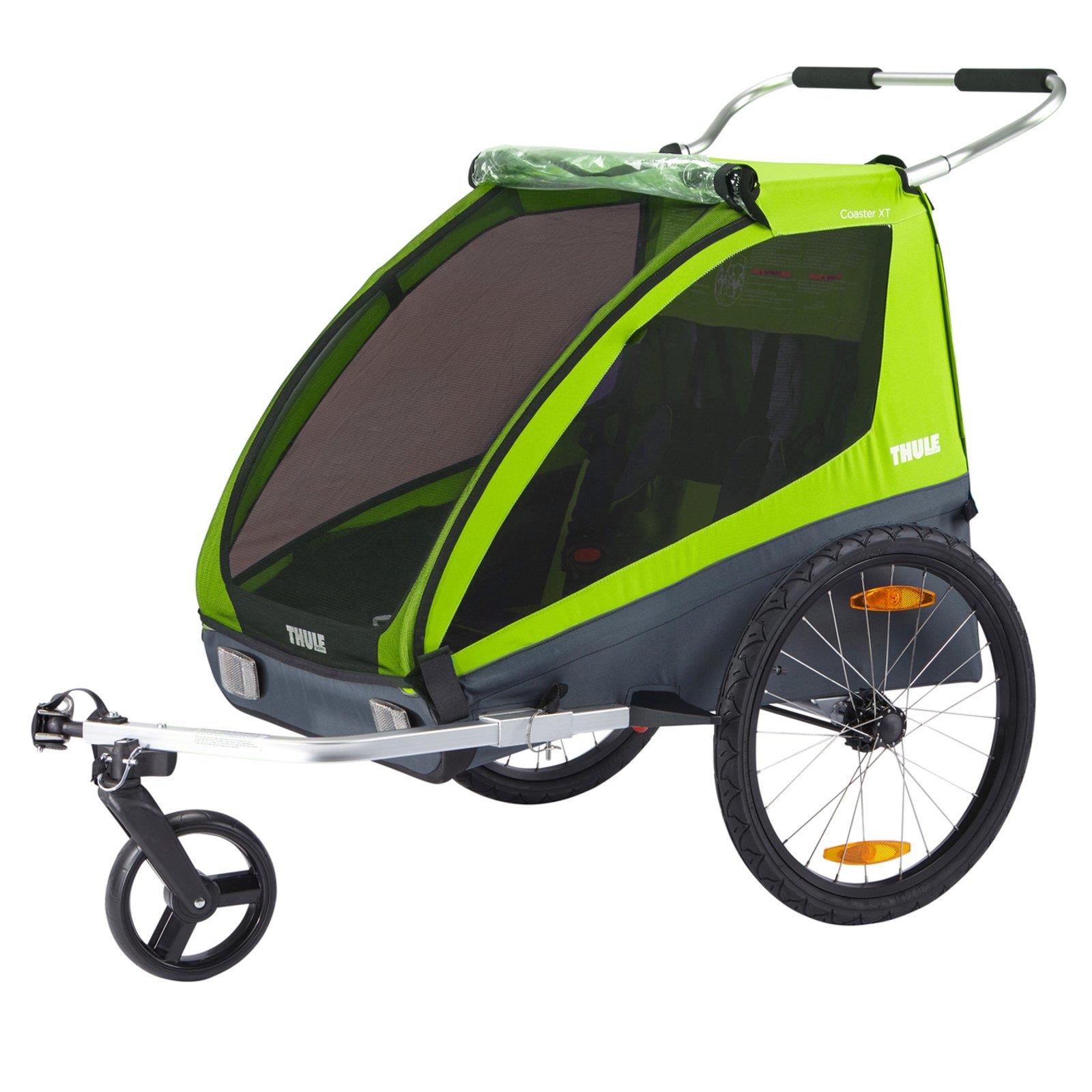 Thule 2Sitzer Fahrrad Kinder Anhänger Coaster XT Grün
