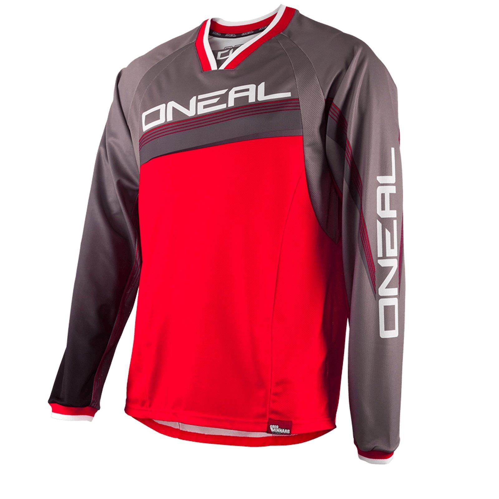 ONeal Element FR Downhill Jersey Rot Grau DH MTB Mountain Bike Fahrrad Shirt FR