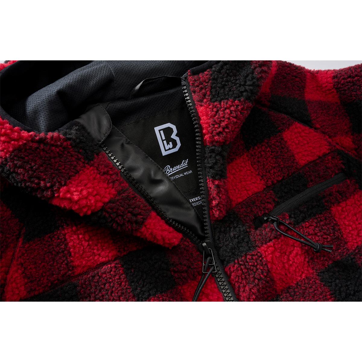 Brandit - Teddyfleece Worker Jacket red / black - S 