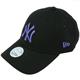 New Era Damen Baseball Cap League Essential 9Forty New York Yankees, Schwarz Lila, Einheitsgröße