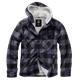 Brandit Lumber Jacket Hooded black/grey, M
