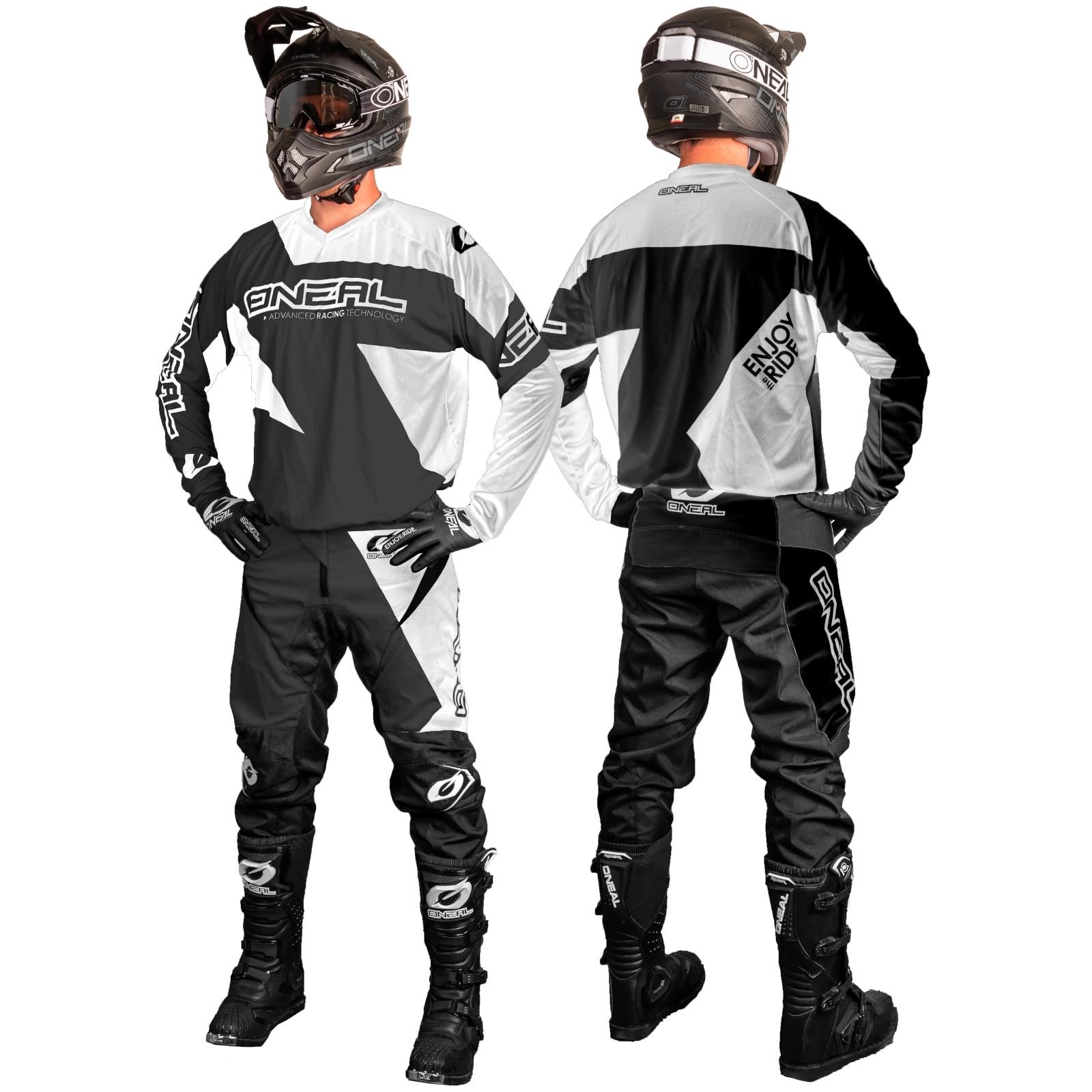 2019 O'Neal Matrix Ridewear schwarz Hose Jersey motocross Enduro Quad Combo MTB 