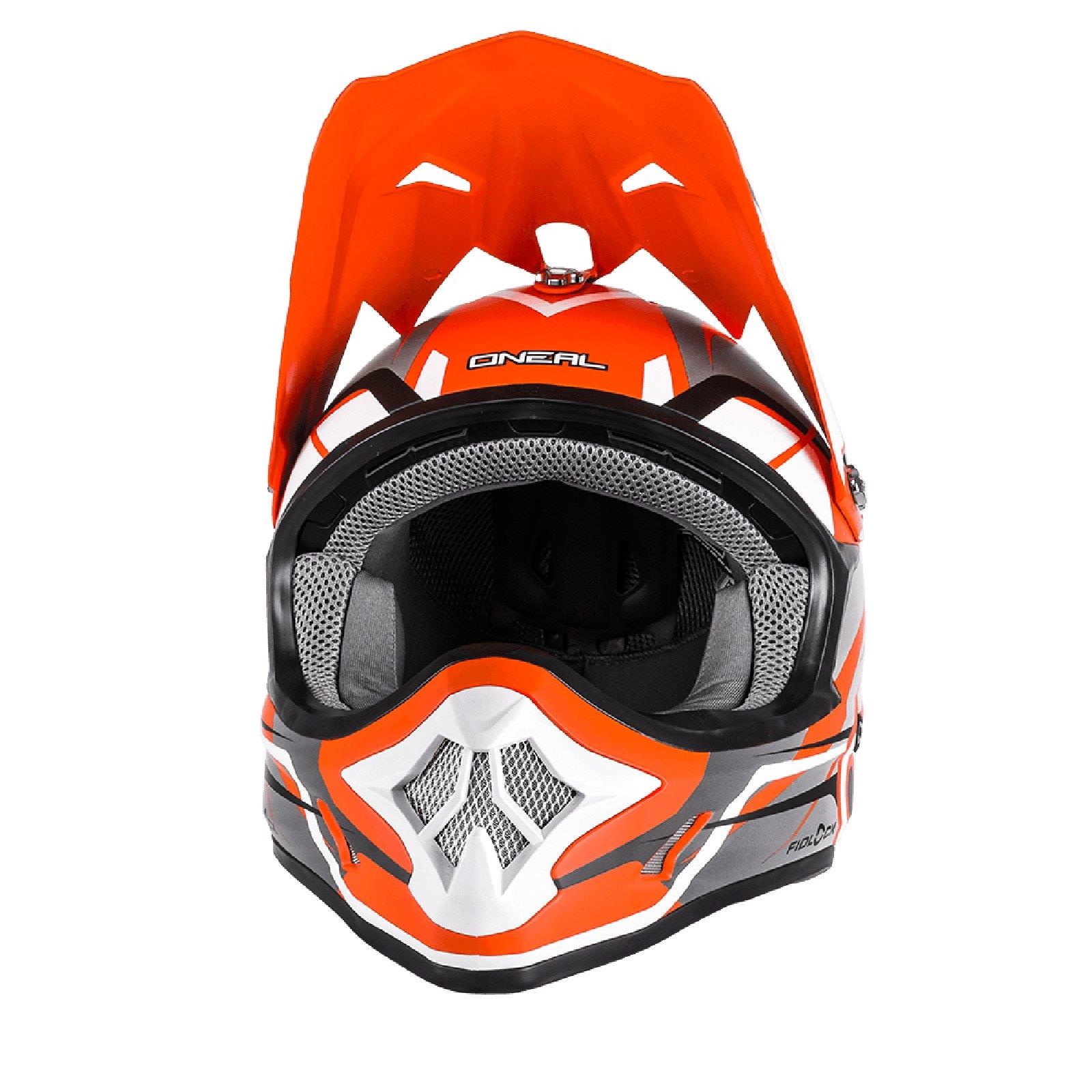 O'Neal 3SRS Helm Freerider Orange MX Moto Cross Enduro Magnetschluss Motorrad 