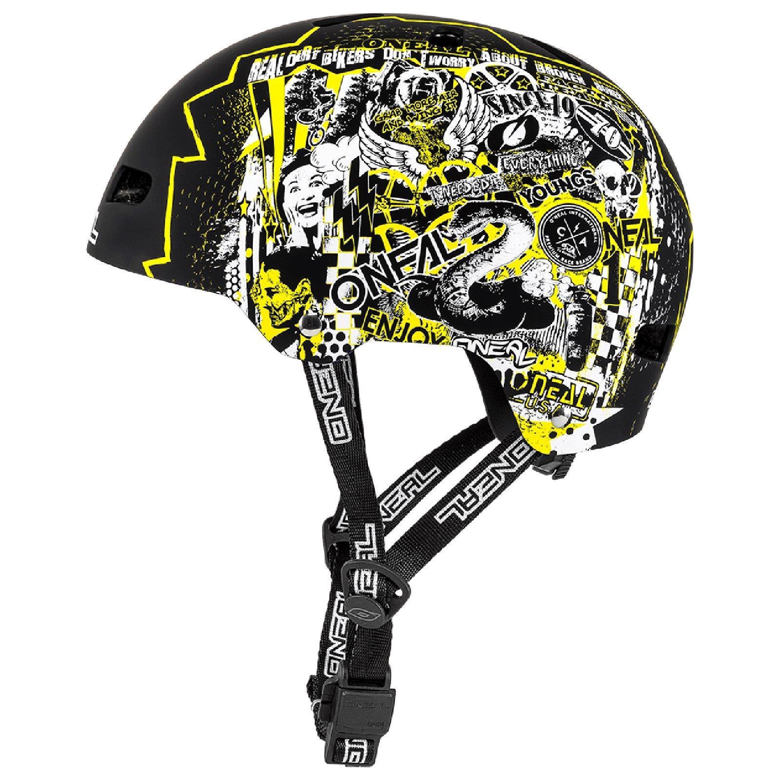 O'Neal Dirt Lid Fidlock ProFit Helm MATT NEON Gelb BMX MTB Skate Fahrrad Magnet 