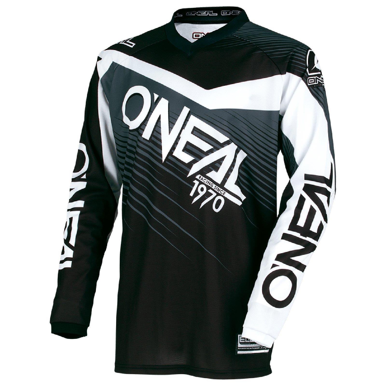 ONeal Element Jersey Trikot Schwarz Weiß Motocross Mountain Bike MTB Quad Enduro 