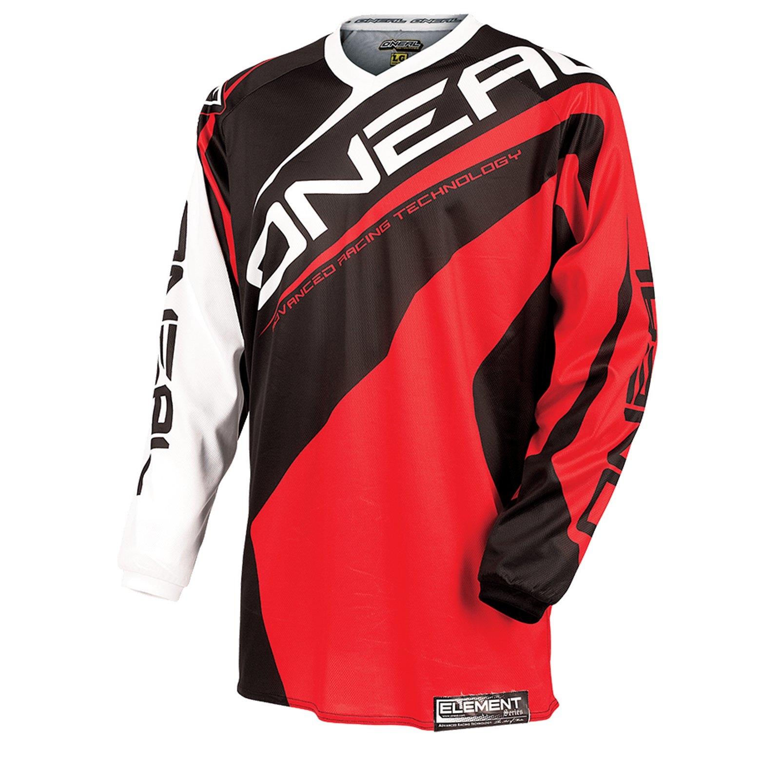 ONeal Element MX Jersey SHOCKER Rot Blau Motocross Fahrrad Motorrad Mountainbike 