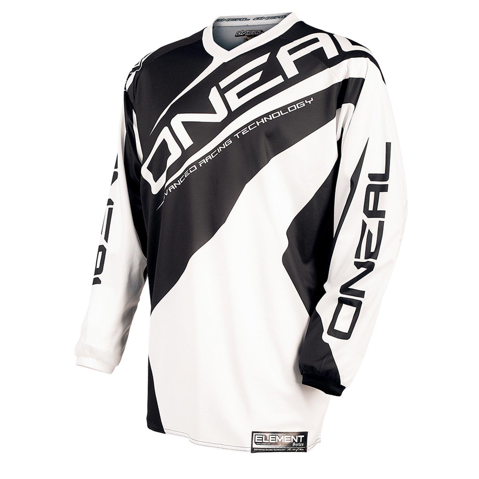 ONeal Element MX FR Jersey SHOCKER Schwarz Shirt Moto Cross Enduro Mountainbike 