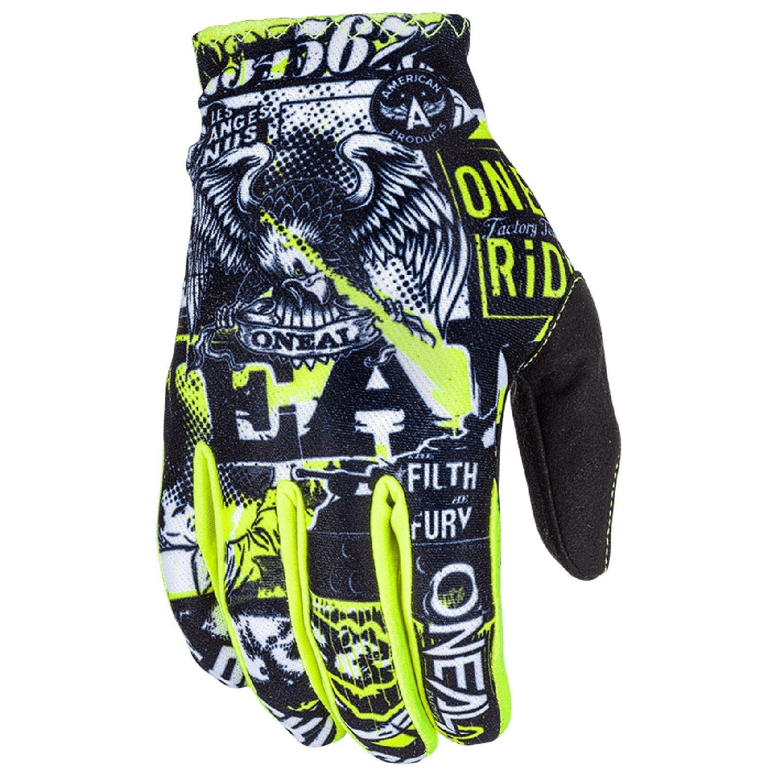 O'Neal Matrix Kinder Handschuhe Attack Neon Gelb MX MTB DH Motocross Enduro 